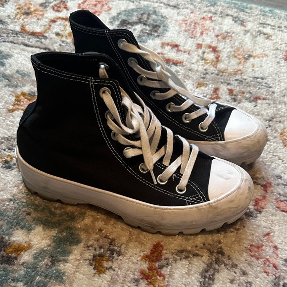 Converse Shoes - Converse Black High-Top Platform All Star Sneakers
